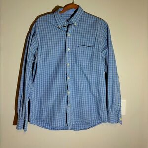 Adult Medium Navy Blue Striped Light Dress Shirt